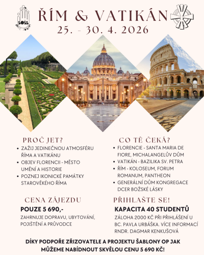 Řím a Vatikán 2026 — studijně poznávací zájezd