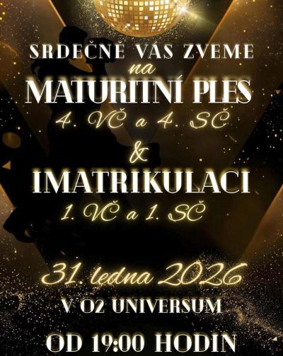 Vstupenky na maturitní ples & imatrikulaci v prodeji